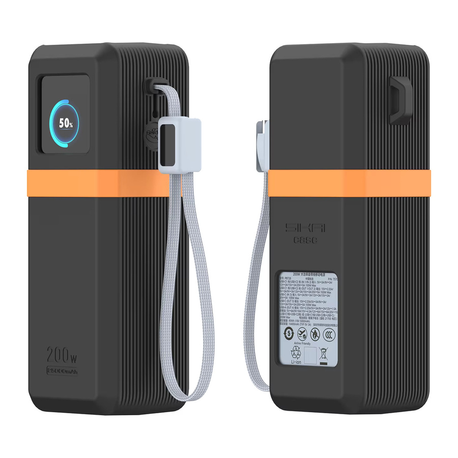 SIKAI Silikonhülle für UGREEN Nexode 200W Powerbank 25000mAh mit Kabelorganisator-Ring und Lanyard-Loch in Lila oder Grün - Bild 6