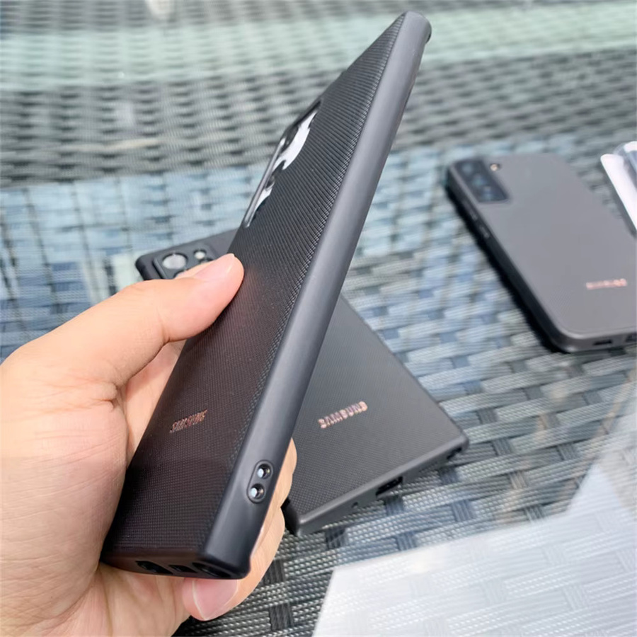 Schutzhülle aus Kohlefaser für Samsung Galaxy S25 S24 S23 S22 S21 S20 Note20 Ultra Plus FE 5G in Schwarz mit mattem Muster und Textur - Bild 2