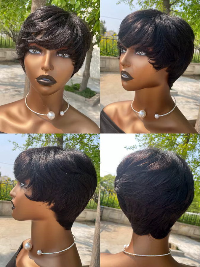 KEILANTRA Echthaar Perücke, Pixie Cut mit Pony, Damen - Bild 2