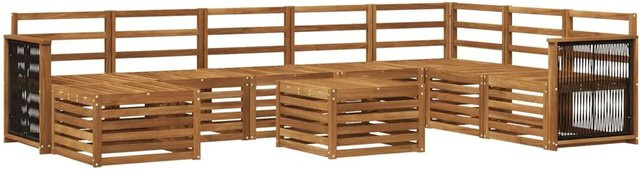 vidaXL Sofagarnitur aus Massivholz Akazie in Braun im modernen Latten-Design - Bild 1