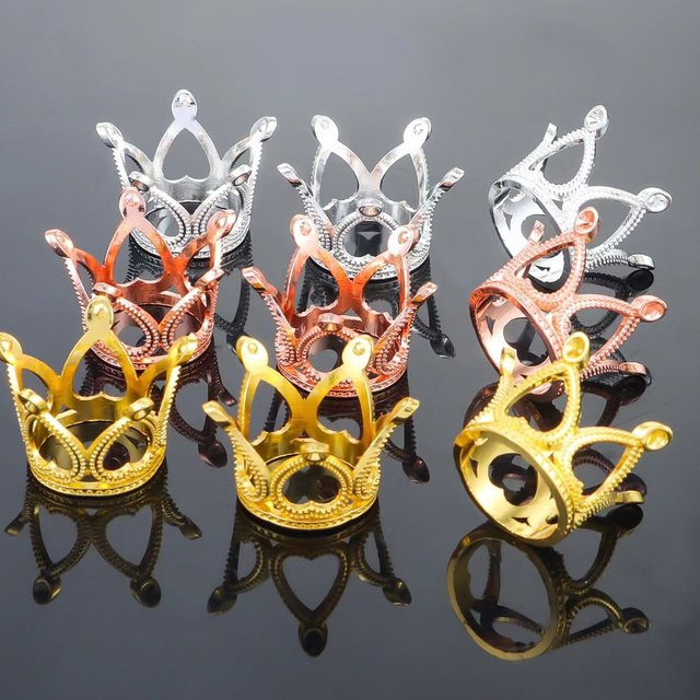 Hohl Mini Crown Perlen, Gold/Silber Farbe, Unisex - Bild 1