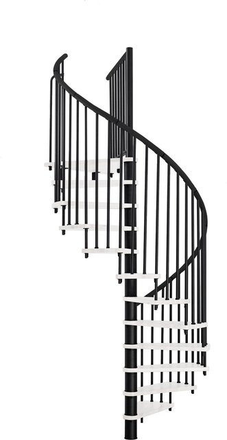 Minka Spindeltreppe Spiral Effect Ø 140 cm Schwarz-Weiß für eine Raumhöhe bis 305 cm - Bild 1