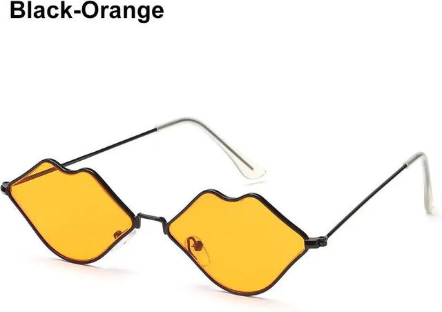 Sonnenbrille Lippenform, Metall, randlos, orange, Unisex - Bild 1