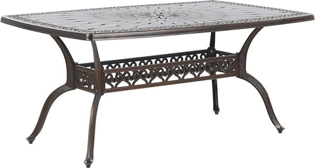 Beliani Gartentisch LIZZANO aus Aluminium in Dunkelbraun, B/T/H: 165 x 102 x 72 cm - Bild 1