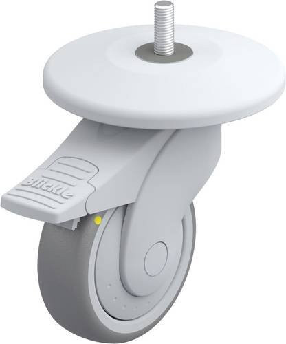 Blickle Kunststoff-Lenkrolle LWGE-TPA 101KF-11-FI-ELS-AMG125 in Grau und Silber mit 100 mm Rad-Durchmesser und 70 kg Tragfähigkeit - Bild 1