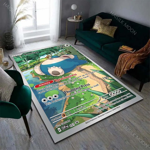 Useful Home Snorlax Teppich mit Pokemon Kartenmuster, Mehrfarbig, B x B: 70 x 100 cm - Bild 1