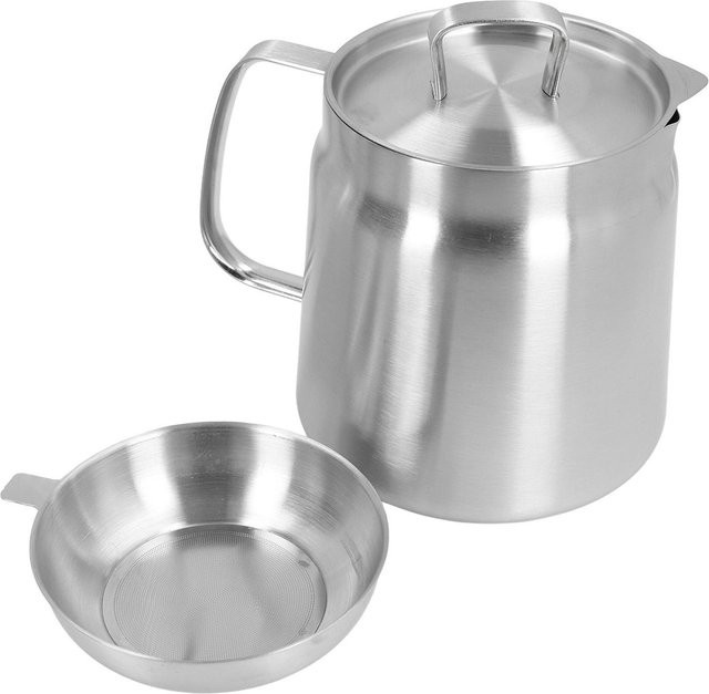 TOMTOP JMS Öltrennflasche aus 304 Edelstahl mit Sieb und ergonomischem Griff in Weiß und Silber - Bild 1