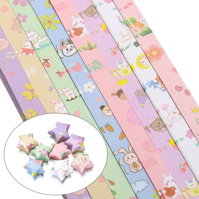 540 Blatt Cartoon-Origami-Papier Set mit Weltraum-Himmel-Mustern für DIY Glückssterne in Mehrfarbig - Bild 1