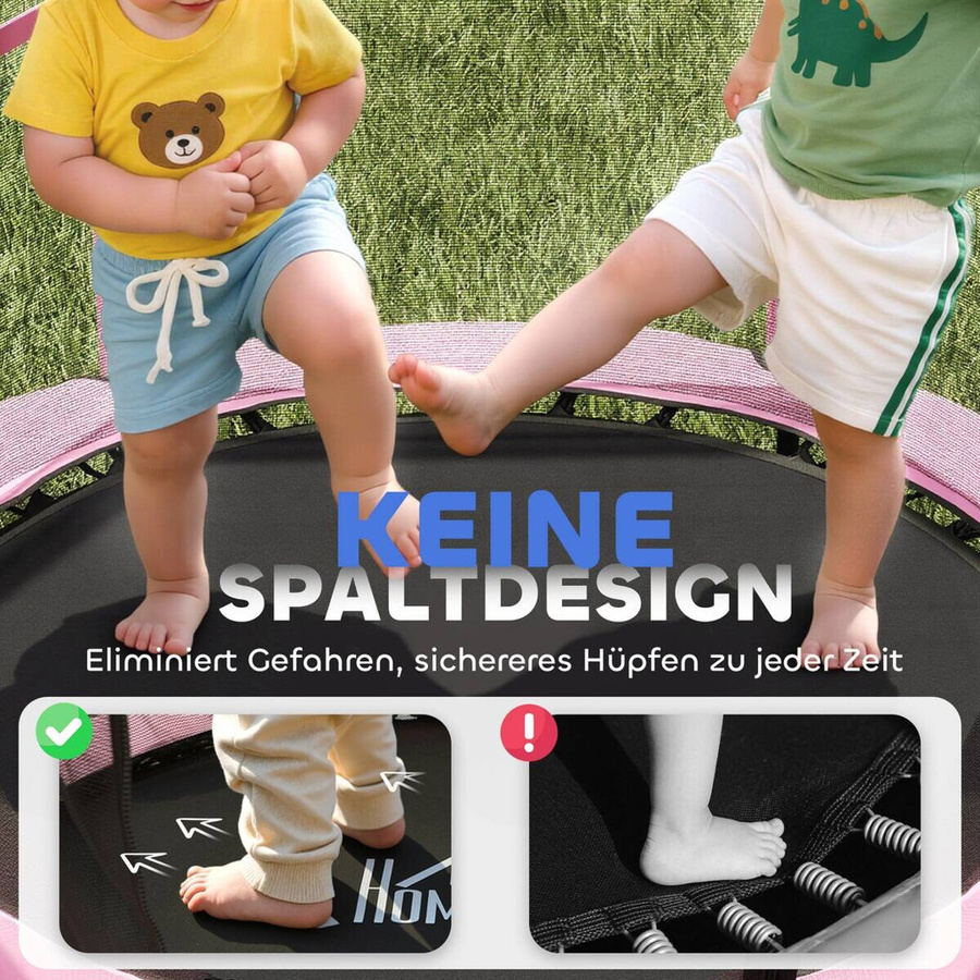 HOMCOM Kindertrampolin Ø140 cm Rosa ab 3 Jahren - Bild 3