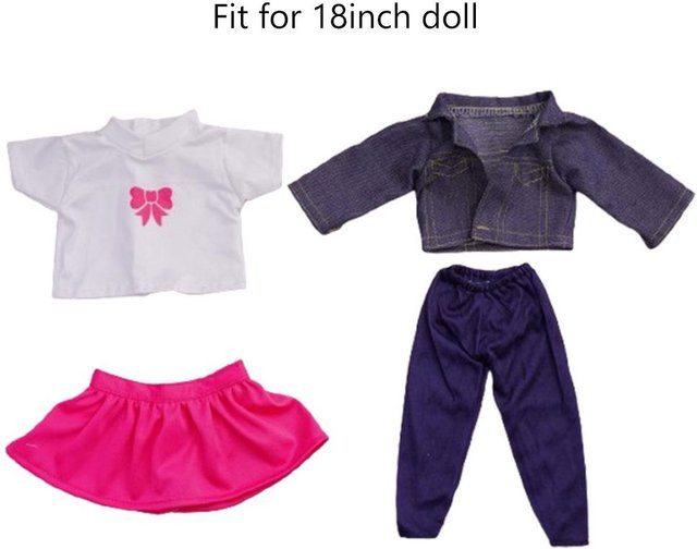 18-Zoll-Puppenkleidung für Mädchen, Puppenjacke, kurzer Rock, vierteiliges Set, Puppenzubehör - Bild 1