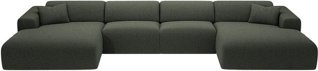Maison Céphy Sofa Pogni in Grün ohne Schlafmöglichkeit aus Stoff - Bild 1