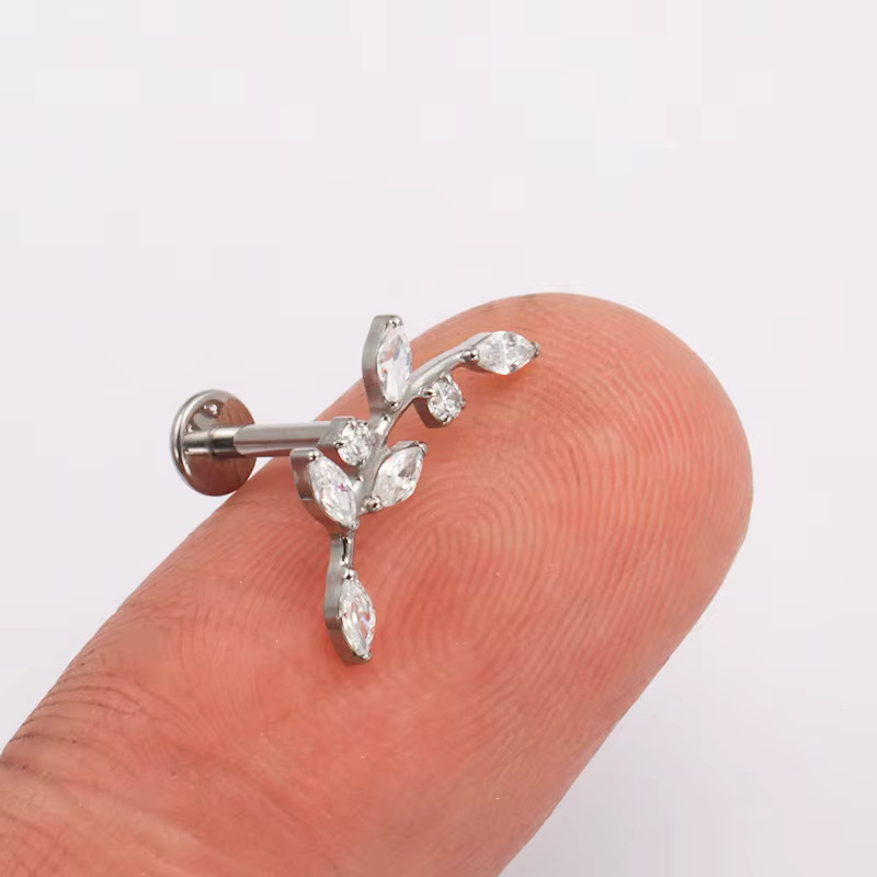 ZOORBODY JEWELRY Ohrring, Titan, Zirkonia, Silber, Unisex - Bild 2