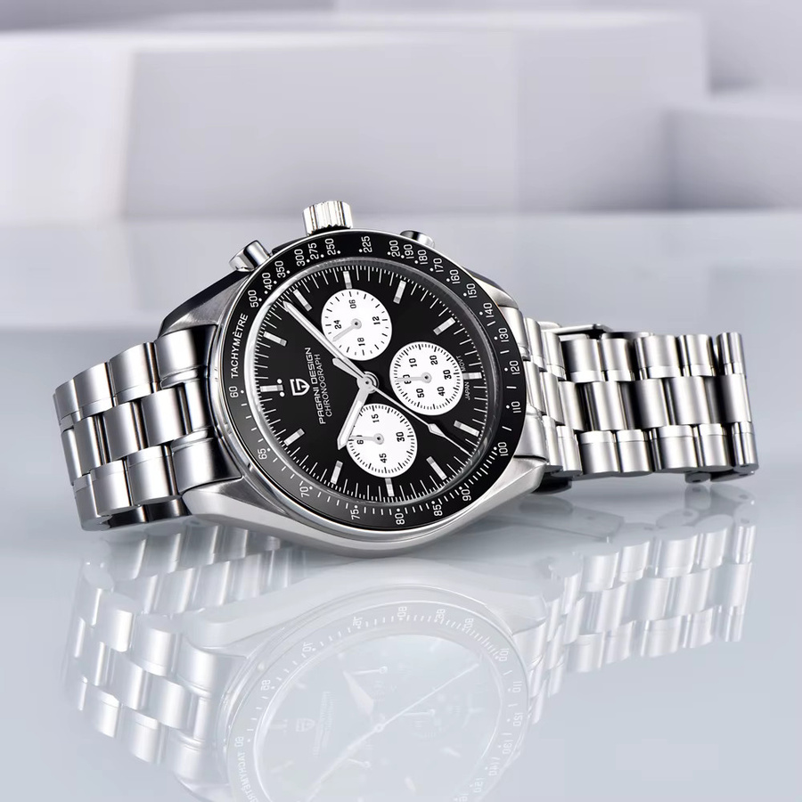 Pagani Design Chronograph, Quarz, Edelstahl, Saphirglas, Herren, Schwarz - Bild 3