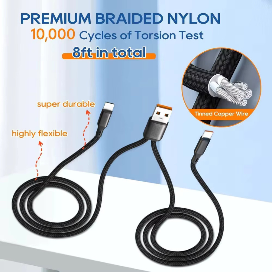 NNBILI 2-in-1 Schnellladekabel Y-Splitter USB auf Typ-C und Micro-USB Datenkabel, Schwarz - Bild 1
