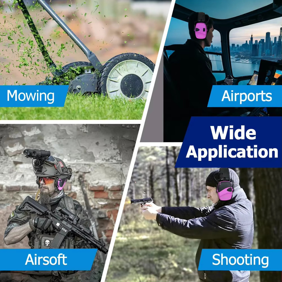 ZOHAN Elektronischer Sicherheits-Gehörschutz mit automatischer Geräuschreduzierung in Pink für Jagd und Schießen - Bild 5