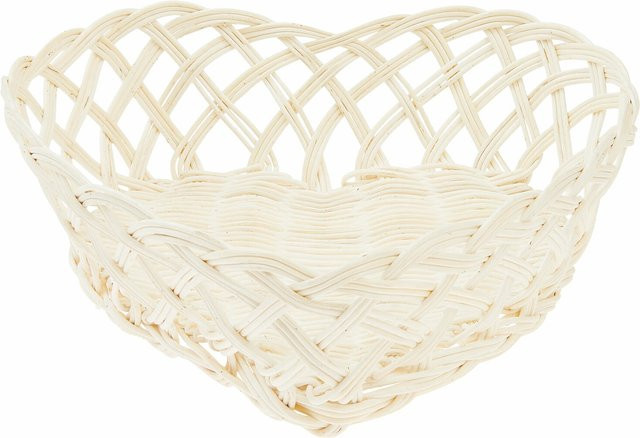 Rico Design Rattan Korb in Herzform in Weiß mit Flechtoptik - Bild 1