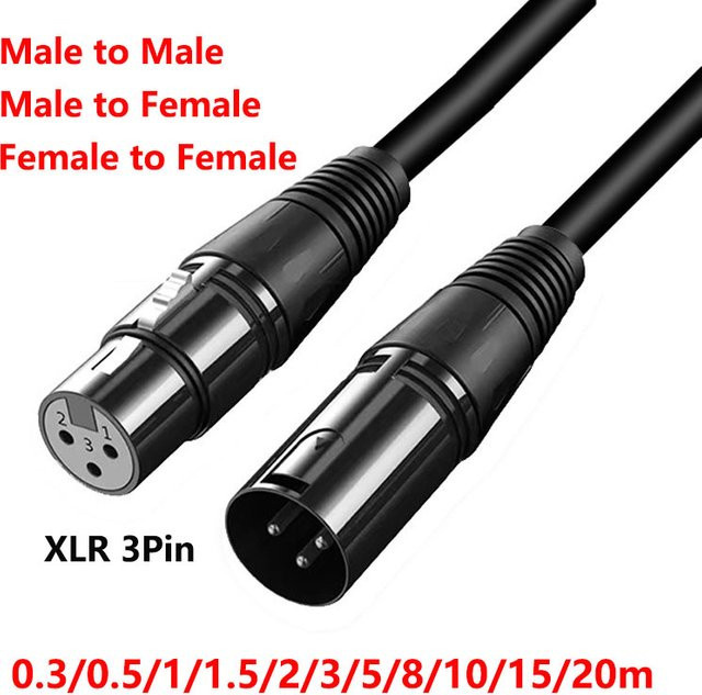 BSN XLR 3-poliges Kabel Stecker auf Buchse Verlängerung in Schwarz - Bild 1
