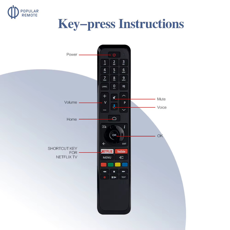 Sprachfernbedienung VS-V2 CT-8556 RC43160 in Schwarz kompatibel mit Toshiba Smart TV Modellen CT-8557 CT-8555 CT-8558 65UA2B63DB 43UA2063DA LT50VA6900P - Bild 3