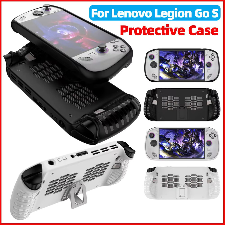 ALLOYSEED TPU Soft Case für Lenovo Legion Go S Schutzhülle mit integriertem Ständer in Schwarz - Bild 2