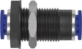 Riegler Gerade Schott-Steckverbindung Blaue Serie in Blau, M16x1,5, Schl.-Ø 8 mm - Bild 1