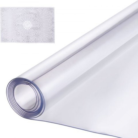 VEVOR Kunststoff-Tischdecke aus PVC, transparent, quadratisch, B/B: 121,9 x 121,9 cm, wasserabweisend und leicht zu reinigen - Bild 1