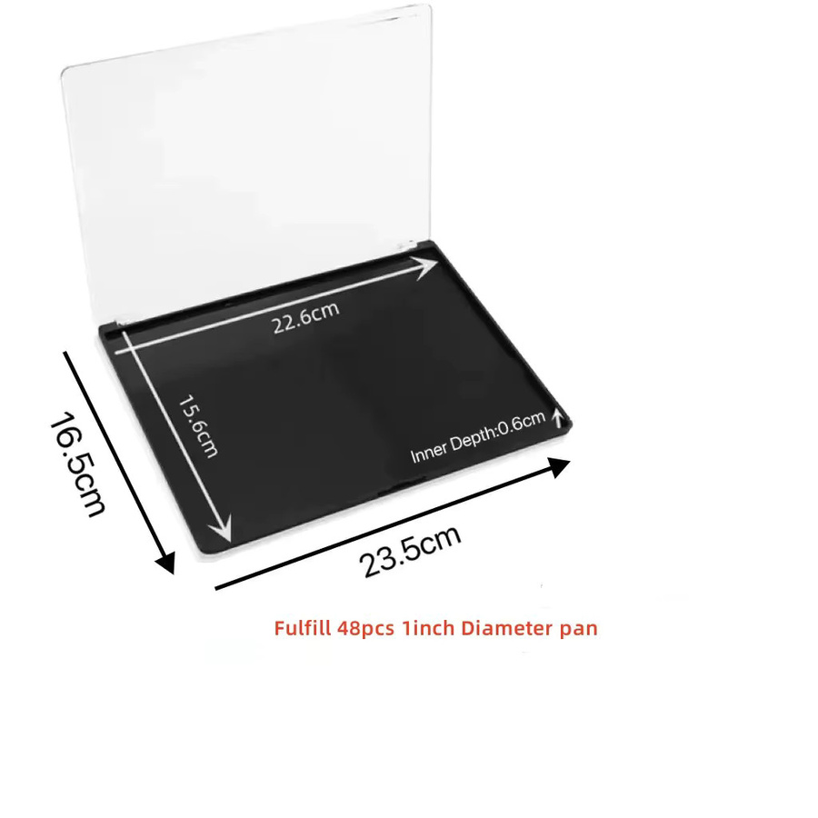2 Stück XL magnetische Kunststoff-Lidschatten-Palette Make-up-Aufbewahrungsbox mit transparentem Deckel und 20 Metallaufkleber - Bild 2