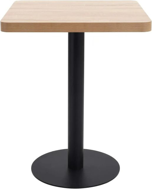 vidaXL Bistrotisch in Hellbraun mit schwarzem Gestell aus MDF und Stahl, B/T/H: 60 x 60 x 75 cm - Bild 1