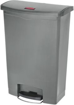 Rubbermaid Slim Jim Tretabfalleimer aus Kunststoff mit Rollen, grau, 90 Liter - Bild 1