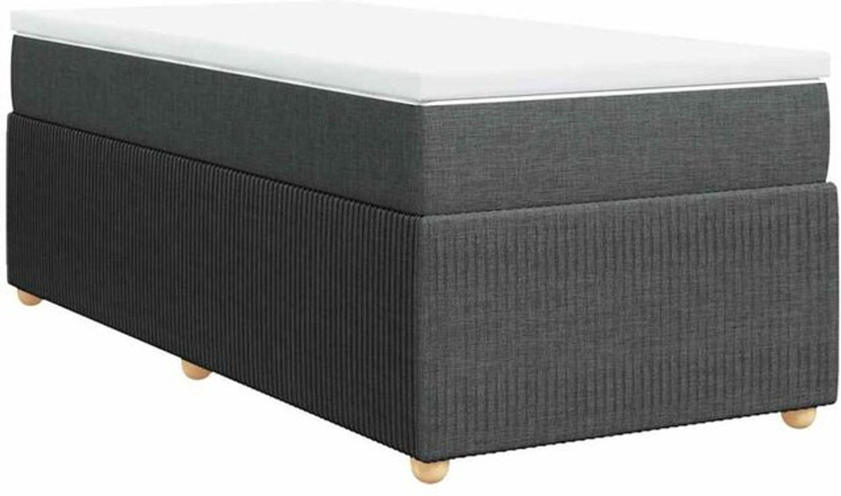 Vidaxl Boxspringbett mit Matratze in Anthrazit und Grau aus Stoff, B/T/H: 100 x 200 x 46 cm - Bild 1