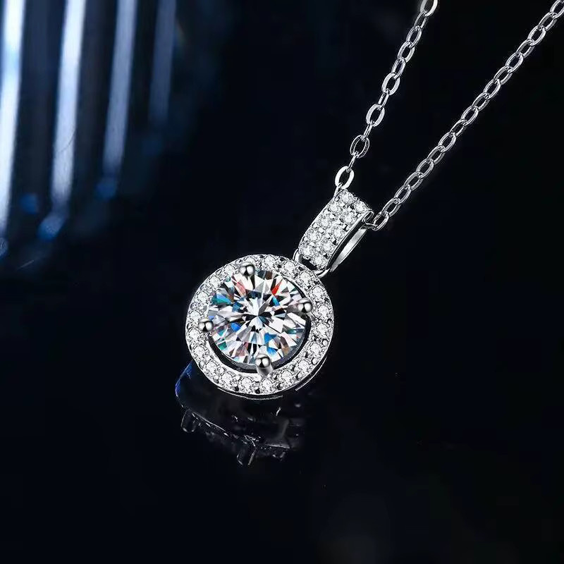JoiasHome Anhänger-Halskette 925 Silber, Moissanit, Damen - Bild 2