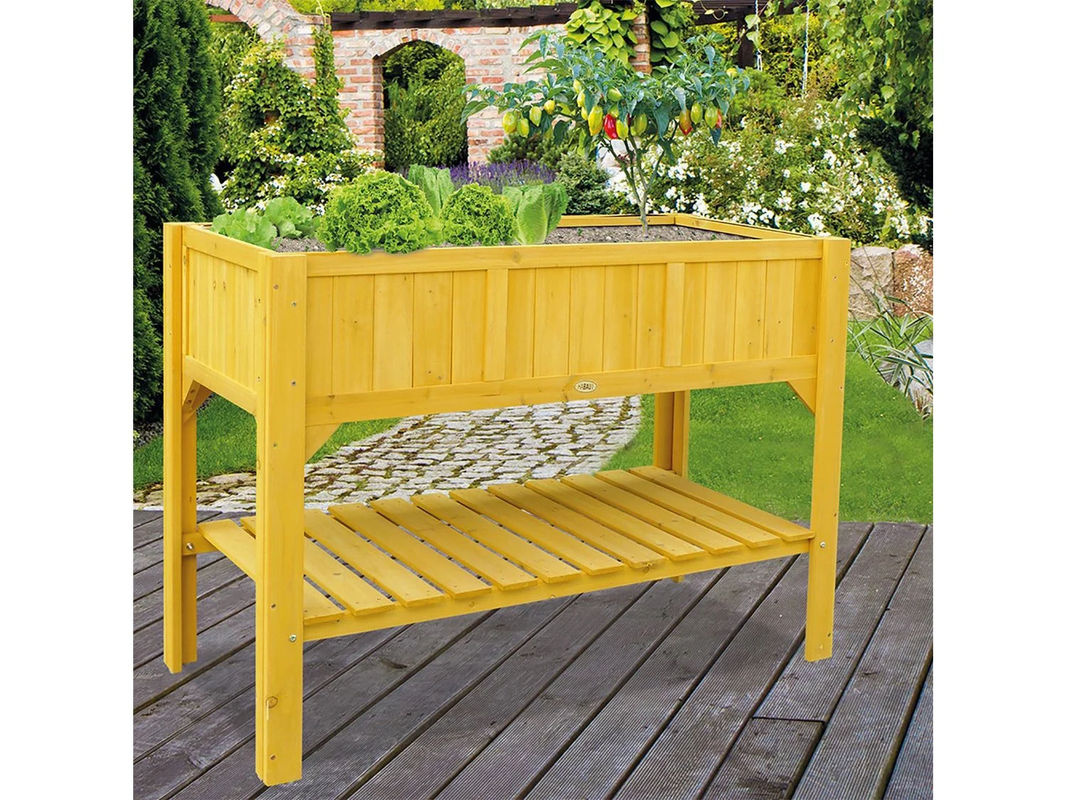 HABAU Hochbeet mit Ablage aus Holz in Natur/Braun - Bild 3