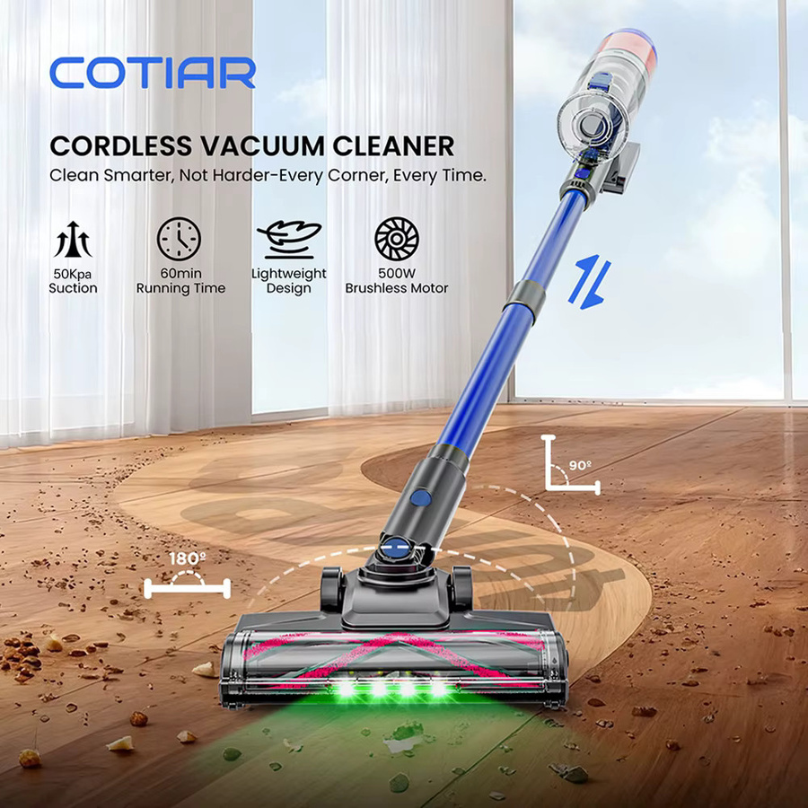 COTIAR R11 Akku-Staubsauger in Purple mit 500 W Leistung, 50 kPa Saugkraft, 60 Minuten Laufzeit, LED-Anzeige und 3 HEPA-Filtern - Bild 2