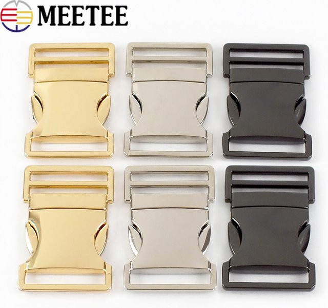 Meetee Metall Seitliche Entriegelungsschnallen in Silber für Rucksackgurte, Haustierhalsbänder und Gürtel, 20–38 mm - Bild 1