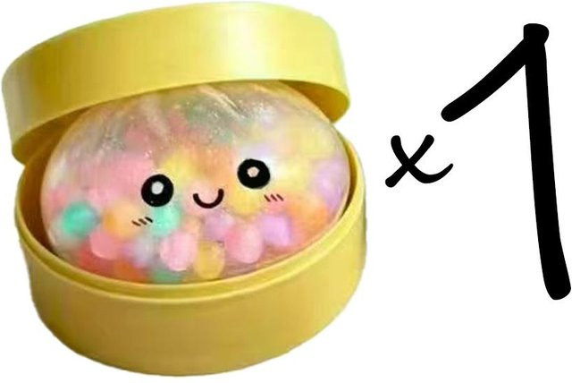Regenbogen-Knödel-Squishy mit Perlen, Sensorische Quetschspielzeuge, beige - Bild 1