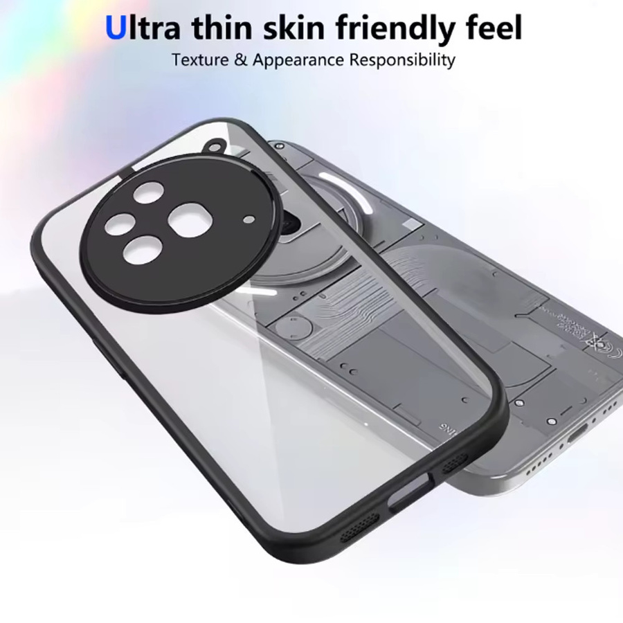 Stoßfeste Silikon-Handyhülle für Nothing Phone 3A Pro in Transparent oder Purple mit matter Rückseite - Bild 3