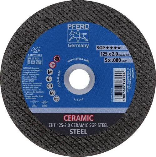 PFERD Trennscheibe EHT 125-2,0 Ceramic SGP Steel gerade für Stahl, 25 Stück, Durchmesser: 125 mm - Bild 1