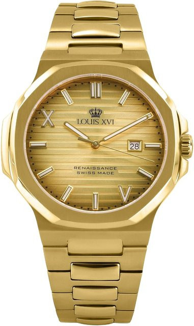 LOUIS XVI Herrenuhr, Quarz, Edelstahl, Gold, 40 mm, 5 ATM - Bild 1