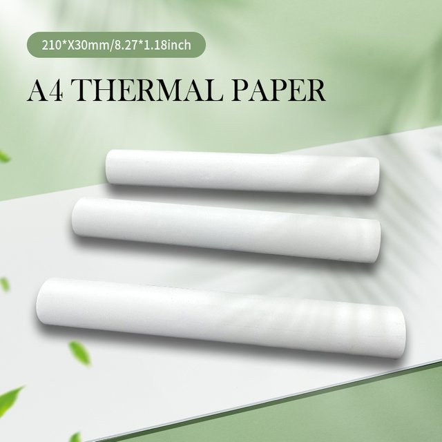 Phomemo Thermosensitives A4 Thermorollenpapier für M832 und M08F Drucker, 1 Rolle, Farbe: Weiß, Breite: 210 mm, Höhe: 30 mm - Bild 1