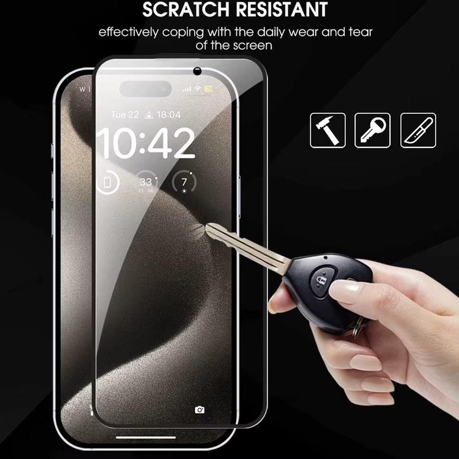 NNBILI Sichtschutz Displayschutzfolie aus gehärtetem Glas für iPhone 17, iPhone 17 Pro und iPhone 17 Pro Max mit automatischer Ausrichtung, transparent - Bild 3