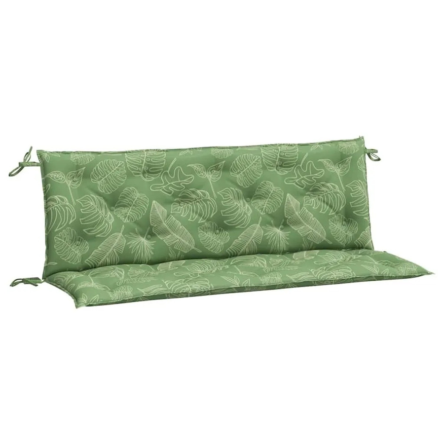 vidaXL Gartenbank-Auflagen 2er-Set mit Blattmuster aus wasserabweisendem Polyester, B/T/H: 150 x 50 x 7 cm - Bild 2