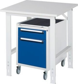 Rau Arbeitstisch Tom KM08 höhenverstellbar in Grau oder Weiß, B: 75 cm, T: 80 cm, H: 76 bis 108 cm - Bild 1