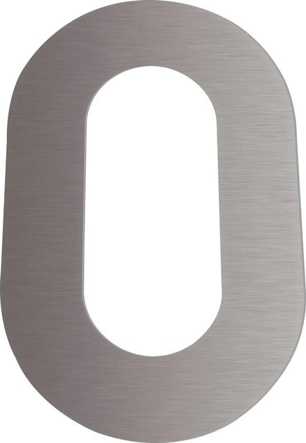 SCHÖSSWENDER Hausnummer 0 aus Edelstahl in Silber mit 2 Gewindenocken M5, Höhe: 12 cm - Bild 1