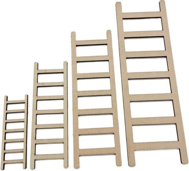 10-teiliges Set Mini Holz Stufenleiter Feengarten Puppenhaus Ornament - Bild 1