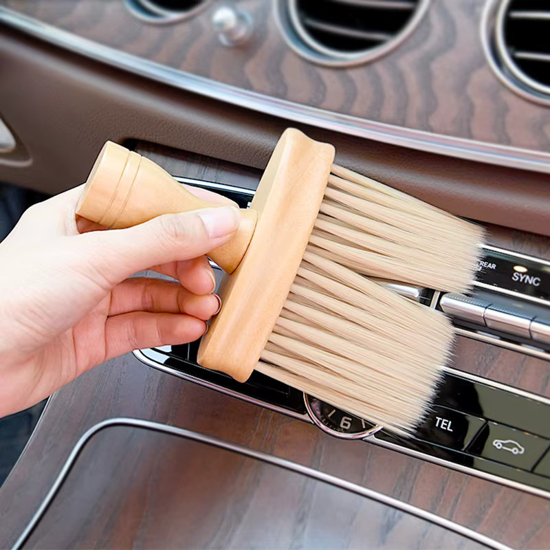 Meltset Multifunktionale Reinigungsbürste aus Holz für die Auto-Innenreinigung und Detailpflege zur Staubentfernung in Spalten - Bild 4