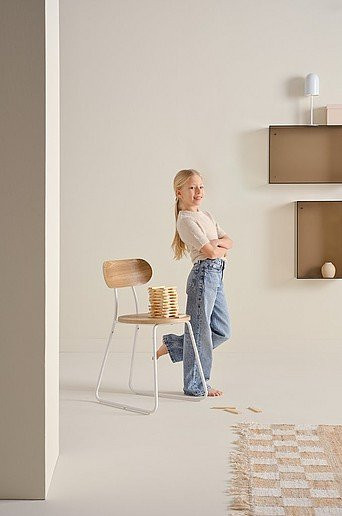 Jotex SCHOOL Kinderstuhl in Ash mit Holz, MDF und Metall in Braun und Weiß - Bild 1