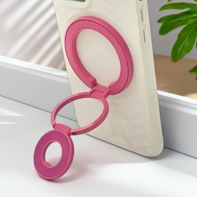WSSHE MagSafe Handyhalterung Gelb: Magnetischer Ringhalter mit 360 Grad Drehung und zusammenklappbarem Ständer - Bild 1