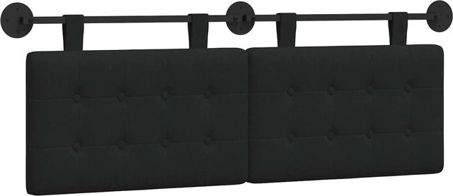 vidaXL Wandmontiertes gepolstertes Kopfteil aus Stoff in Schwarz, B/H: 130 x 55 cm - Bild 1