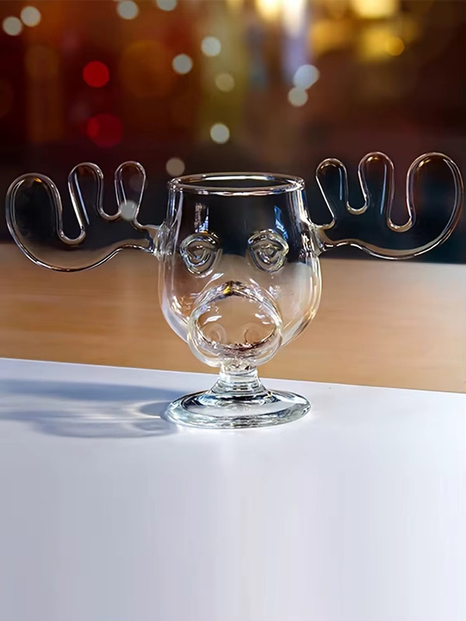 Kreatives Elch-Glas für Weihnachten, transparentes Rentier-Design, 240 ml - Bild 7