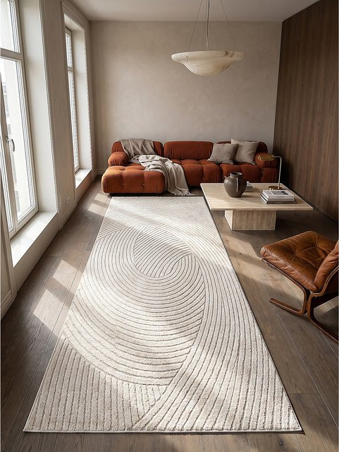 Kurzflor Läufer CETINA von Kadima Design in Creme/Beige, B/T: 80 x 150 cm - Bild 1