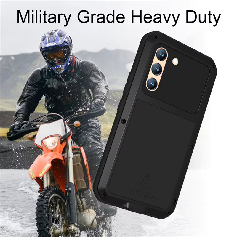 Love Mei Silikon Handyhülle für Samsung Galaxy S26 Ultra, S25, S24, S23 in Schwarz mit militärischem Schutz und Stoßfestigkeit - Bild 3